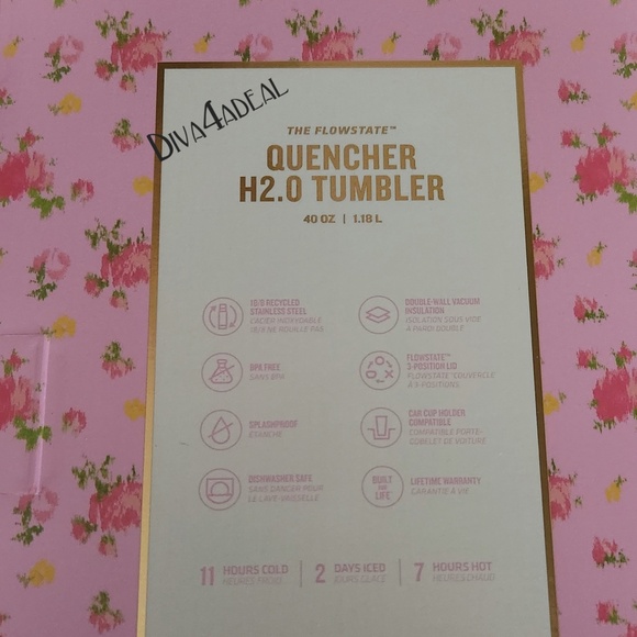 STANLEY 1913 X LOVESHACKFANCY 40 OZ Tumbler Pink Ibiza Sunset - Picture 4 of 4